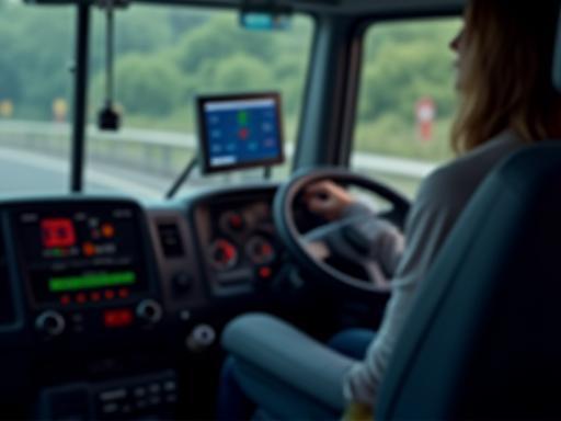 Vorführung von Flottensicherheits-Technologie im Fahrzeug